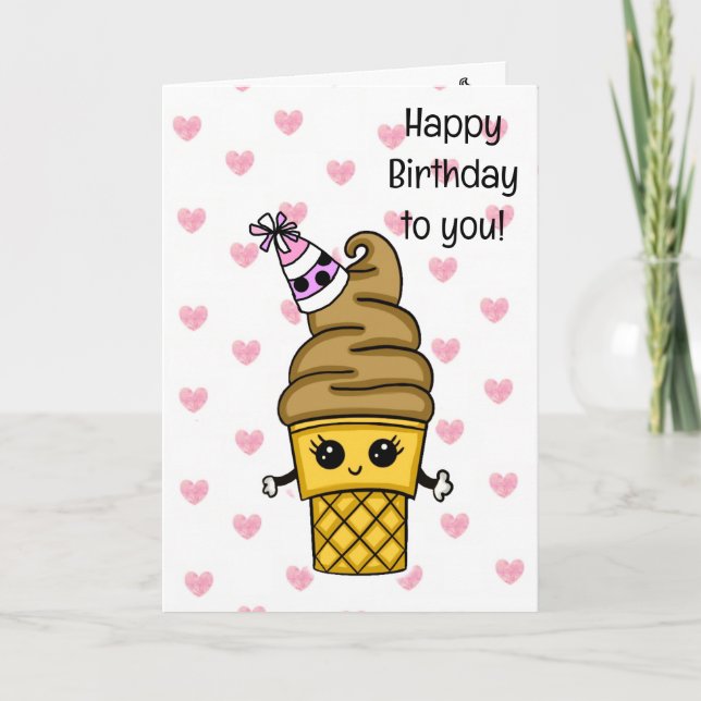 Sweet Birthday Card for Her | Ice Cream Cone (Front)