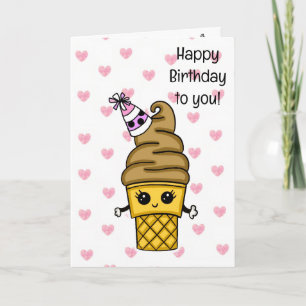 Sweet Birthday Card for Her   Ice Cream Cone