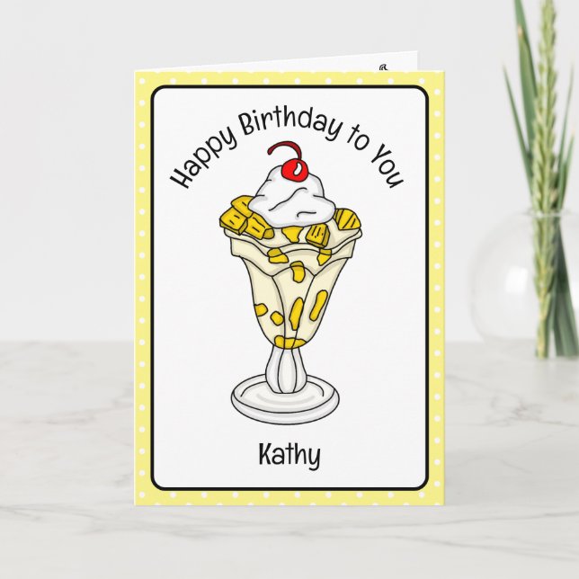 Sweet Birthday Card Ice Cream Sundae (Front)