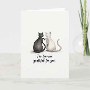 Sweet Birthday Cats Heart Tail Card