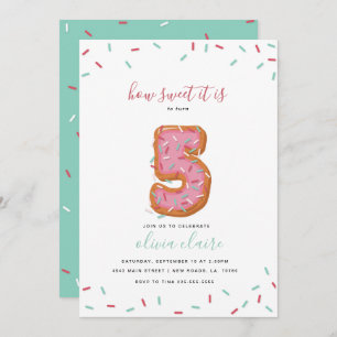 Sweet Birthday Celebration   Five Invitation