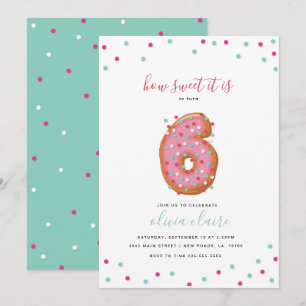 Sweet Birthday Celebration   Six Invitation
