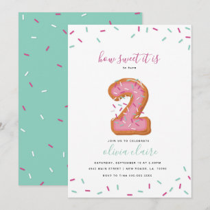 Sweet Birthday Celebration   Two Invitation