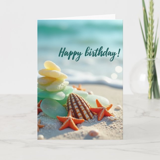 Sweet Birthday Coastal Shell Card (Front)