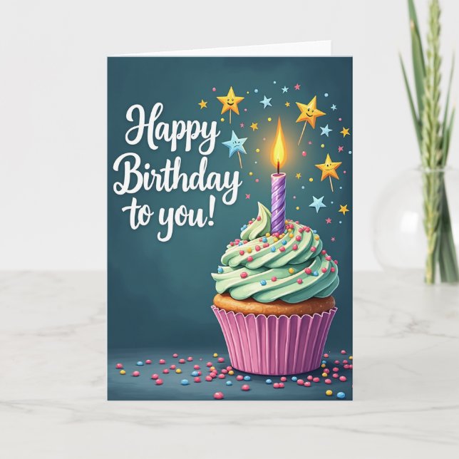 Sweet Birthday Cupcake Card (Front)