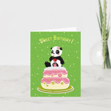 Sweet birthday / Cute panda with cake and cherry 