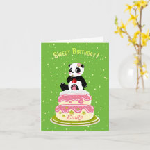 Sweet birthday / Cute panda with cake and cherry 