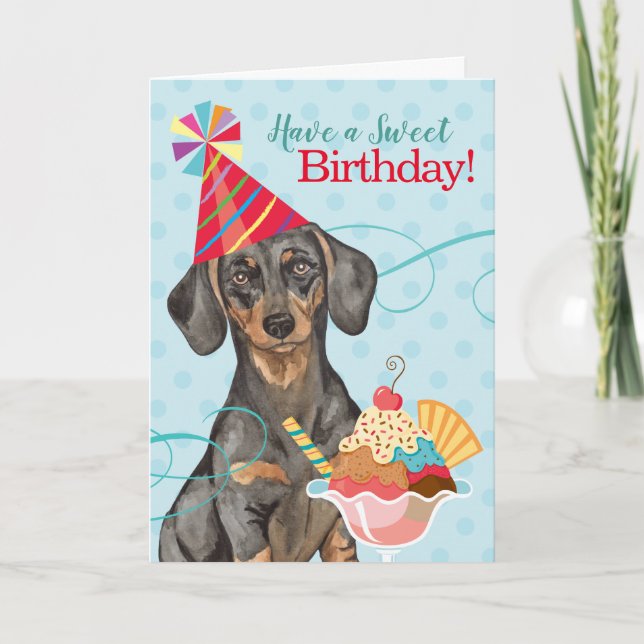 Sweet Birthday Dachshund Card (Front)