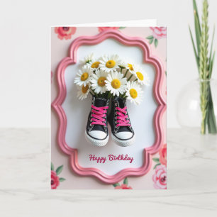 Sweet Birthday Daisy Shoes Card