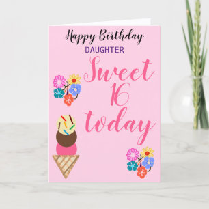 Sweet Birthday Daughter Flowers ANY AGE Card