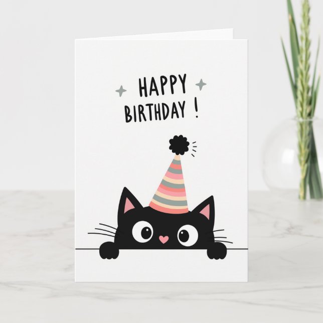 Sweet Birthday Feline Card (Front)