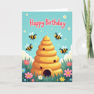 Sweet Birthday Flying Bugs Card