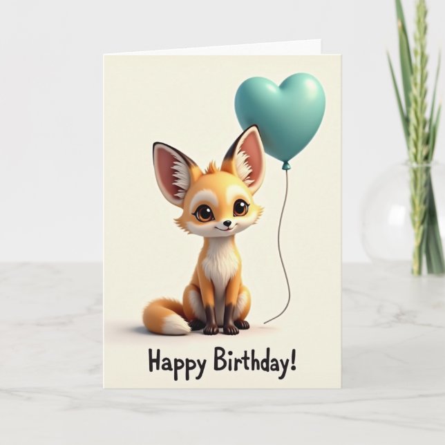 Sweet Birthday Fox Creature Card (Front)