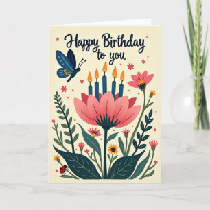 Sweet Birthday Garden Scene Card