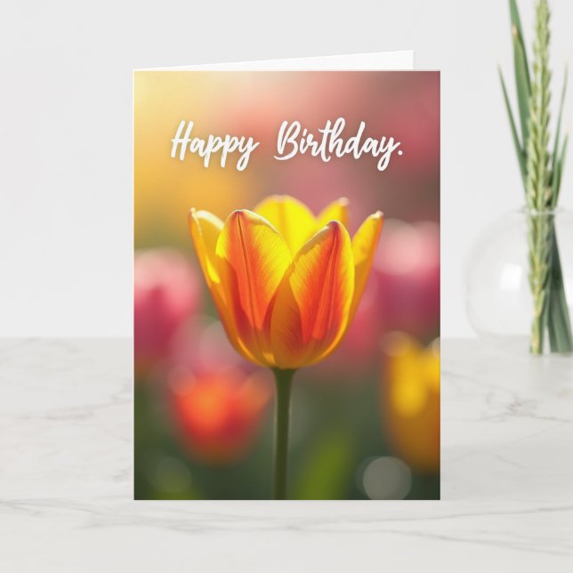 Sweet Birthday Glowing Bloom Card (Front)