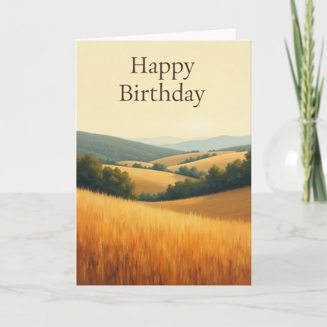 Sweet Birthday Golden Fields Card (Front)