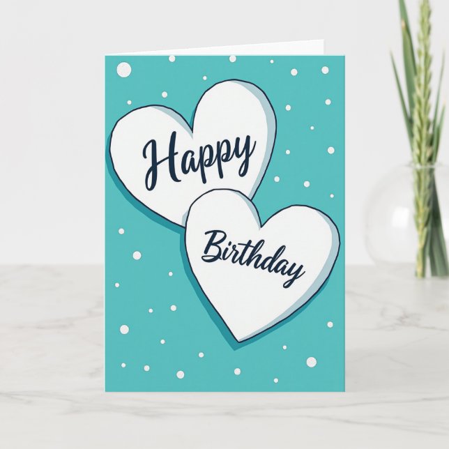 Sweet Birthday Heart Design Card (Front)