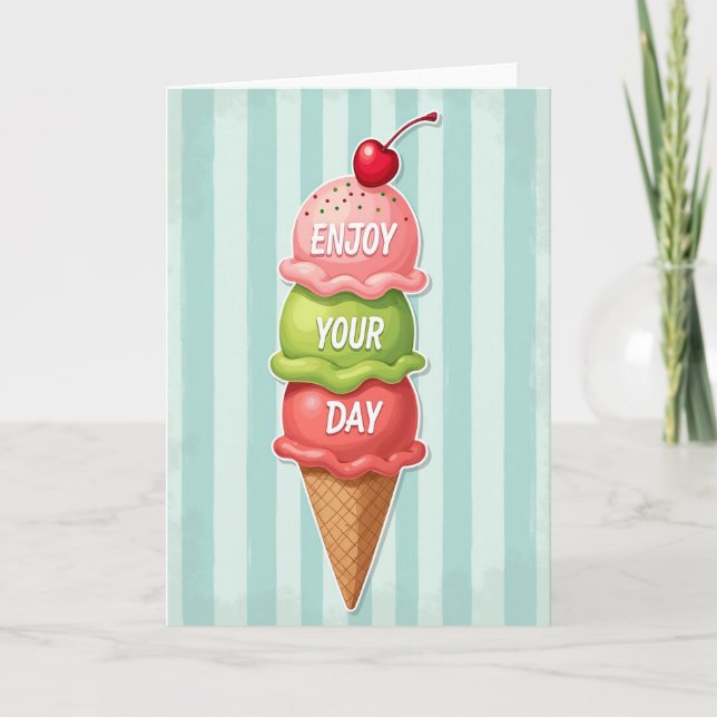 Sweet Birthday Ice Cream Cone Card (Front)