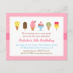Sweet Birthday, Ice cream party invitations