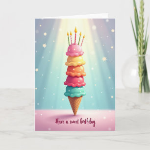 Sweet Birthday Ice Cream Stack Card