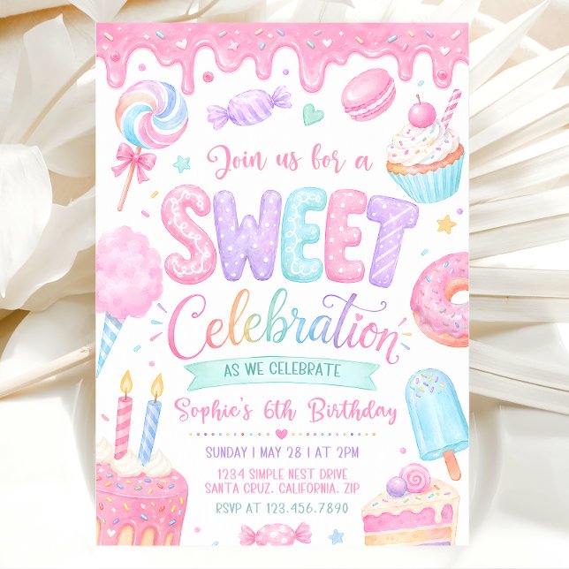 Sweet Birthday Invitation, Any Age Birthday Invite (Creator Uploaded)