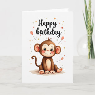Sweet Birthday Monkey Card