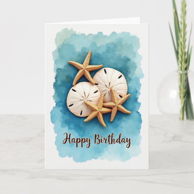 Sweet Birthday Ocean Art Card (Front)