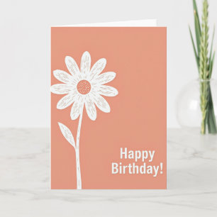 Sweet Birthday Peach Floral Card