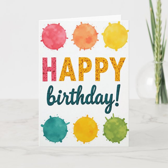 Sweet Birthday Planets Card (Front)