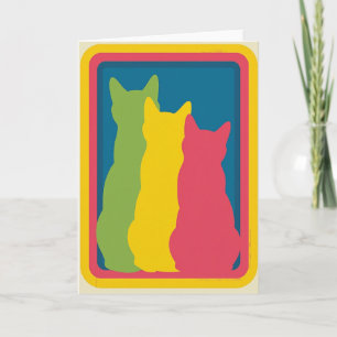 Sweet Birthday Pop Art Feline Card