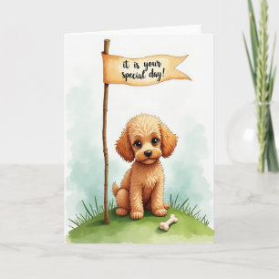 Sweet Birthday Puppy Art Card