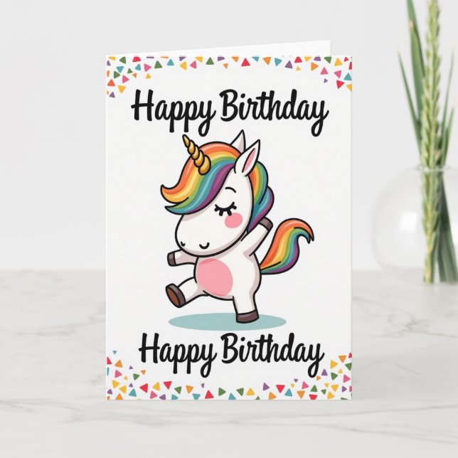 Sweet Birthday Rainbow Mane Card (Front)