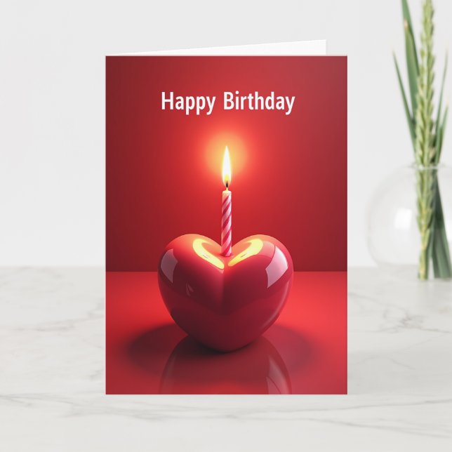 Sweet Birthday Red Heart Card (Front)