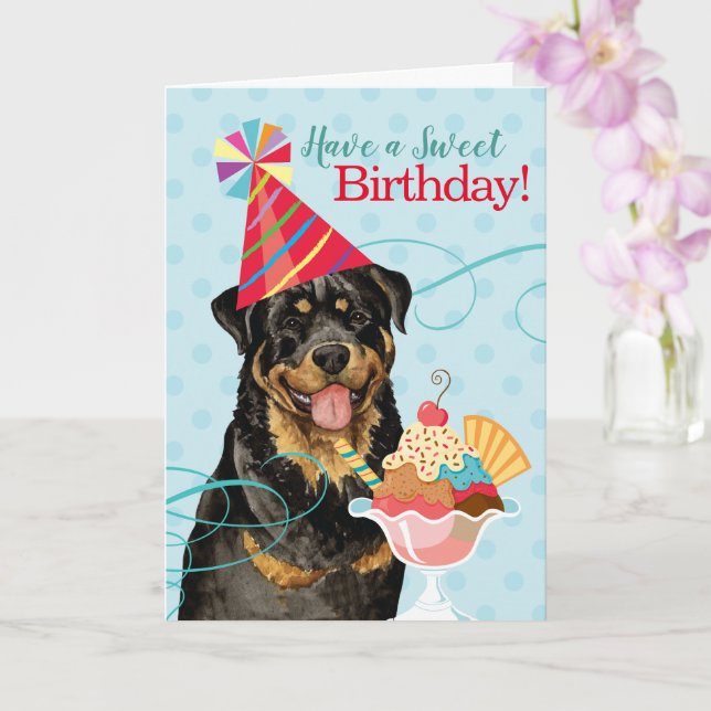 Sweet Birthday Rottweiler Card (Orchid)