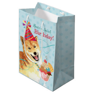 Sweet Birthday Shiba Inu Medium Gift Bag