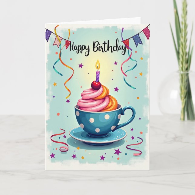 Sweet Birthday Teacup Card (Front)