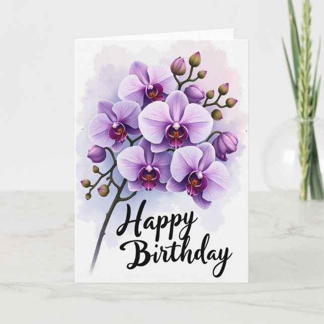 Sweet Birthday Violet Blossom Card (Front)