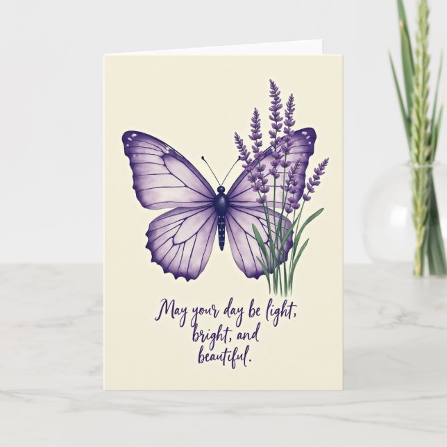 Sweet Birthday Violet Wing Card (Front)