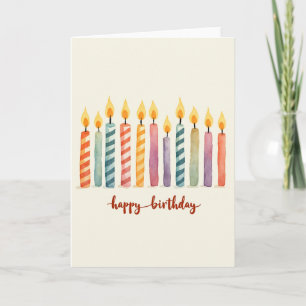 Sweet Birthday Watercolor Candles Card
