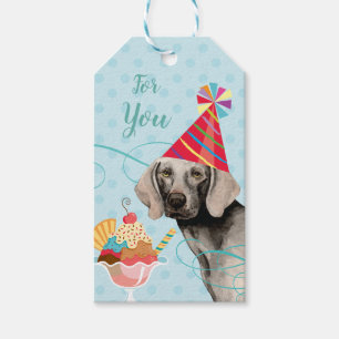 Sweet Birthday Weimaraner Gift Tags