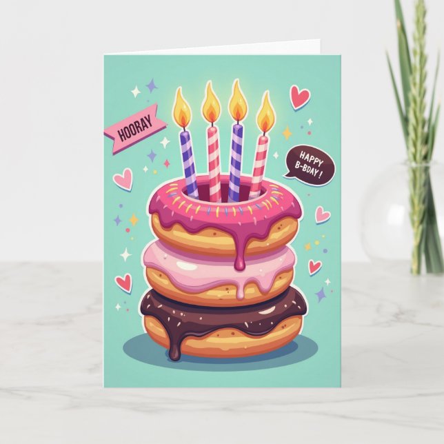 Sweet Birthday Whimsical Cake Card (Front)