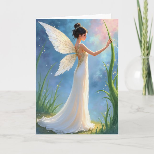 Sweet Birthday Winged Maiden Card (Front)