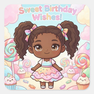 Sweet Birthday Wishes Square Sticker