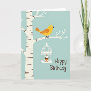 Sweet Birthday Yellow Bird Card