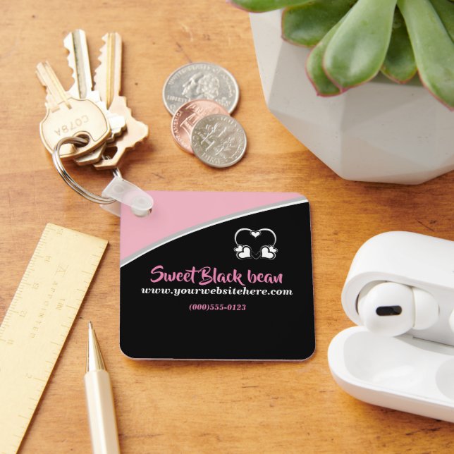 Sweet Black Bean Promotional Business Keychain (Desk)