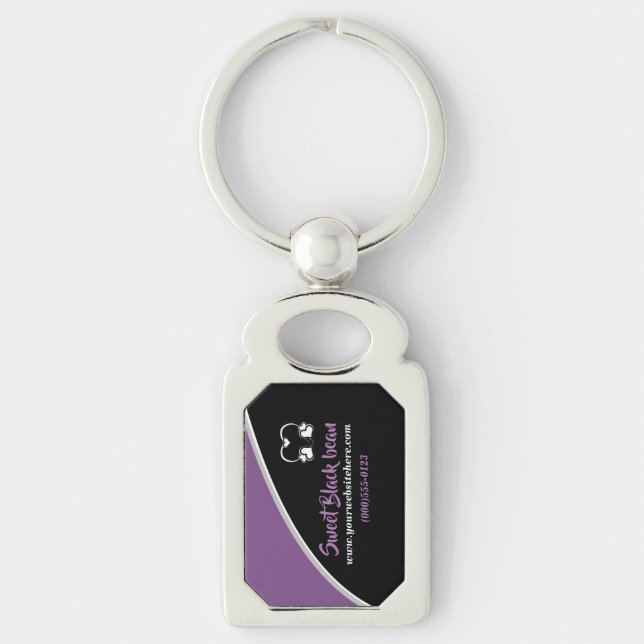Sweet Black Bean Promotional Business Keychain (Front)