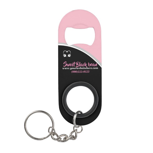 Sweet Black Bean Promotional Business Keychain (Front)