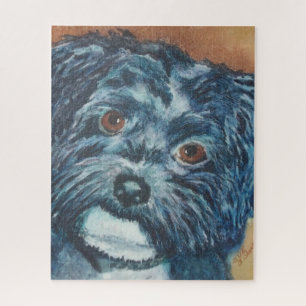 Sweet Black Havanese Puppy Jigsaw Puzzle