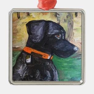 Sweet Black Lab Ornament by Willowcatdesigns