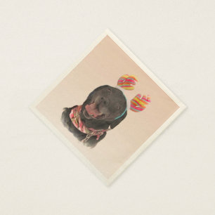 Sweet Black Labrador Retriever Dog Napkin